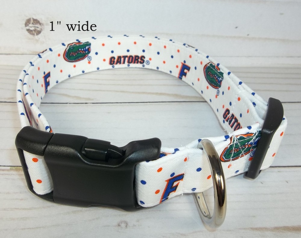 Florida Gators Dots Terri's Dog Collar handmade adjustable fabric