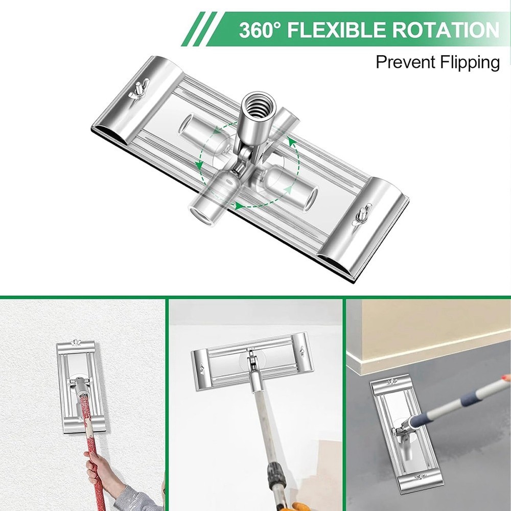No-Flip Drywall Pole Sander Head with Release Clips, Universal Thread for2010