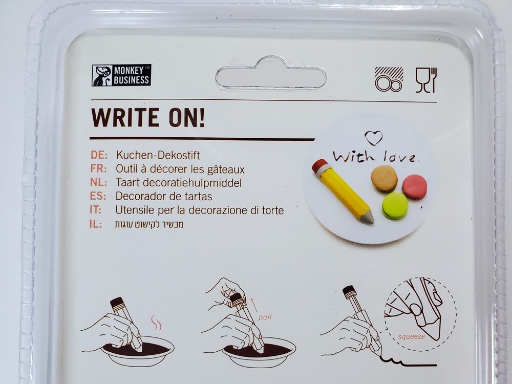 Monkey Business WRITE ON Giant Yellow Pencil Cake Cookie Decorating Baking Tool