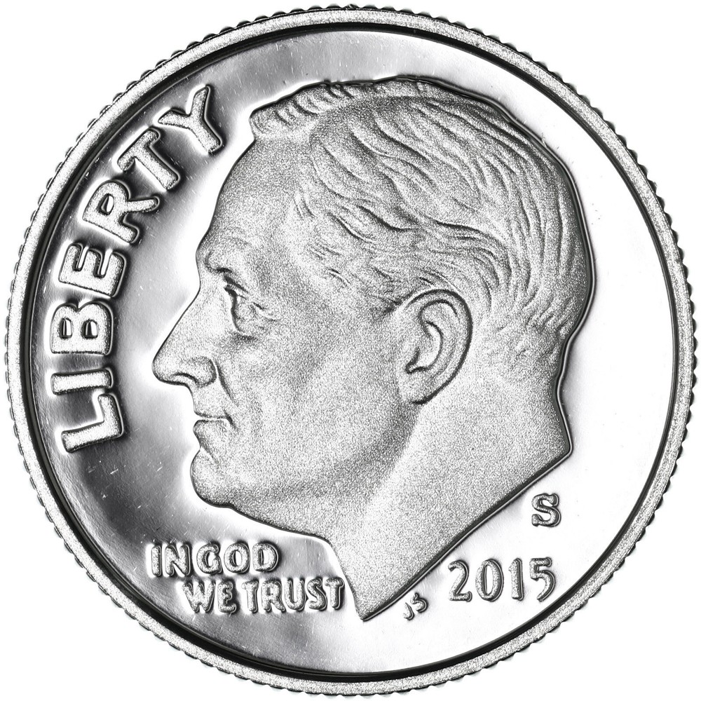 2015 S Roosevelt Dime Gem DCam Proof CN-Clad