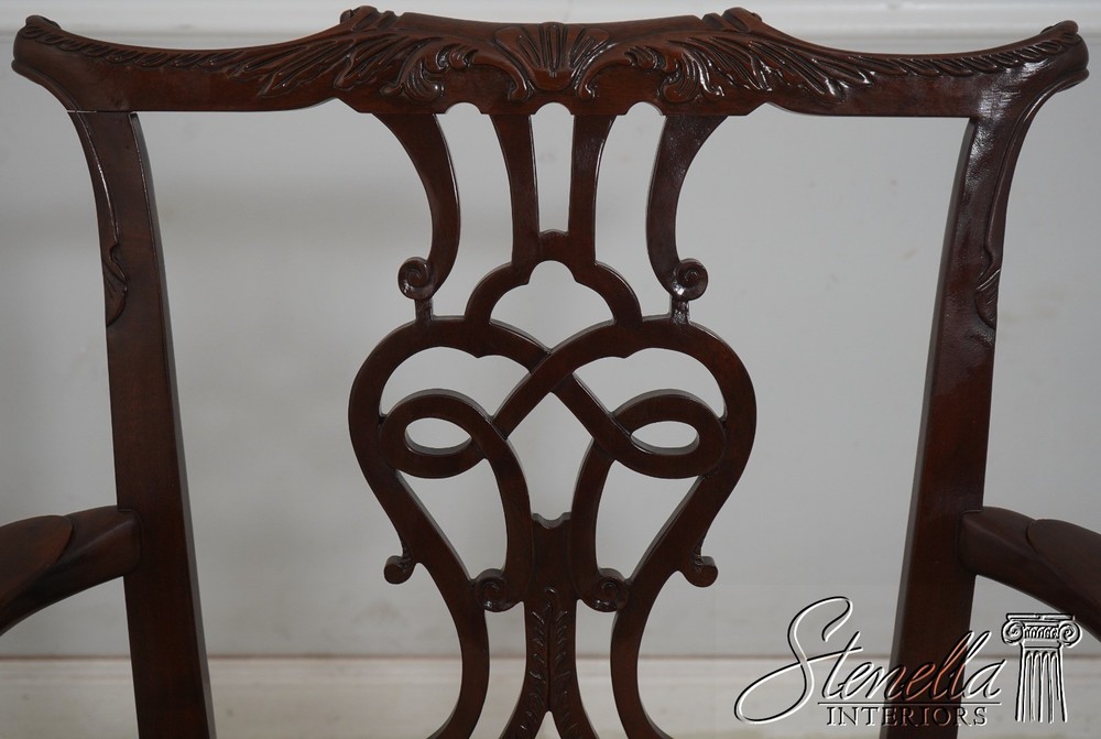 70900: Pair BAKER Ball & Claw Rococo Mahogany Armchairs