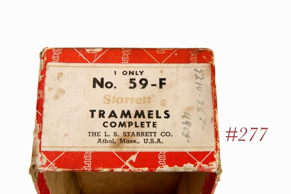 59 F Starrett Tools TRAMMEL POINT SET w box