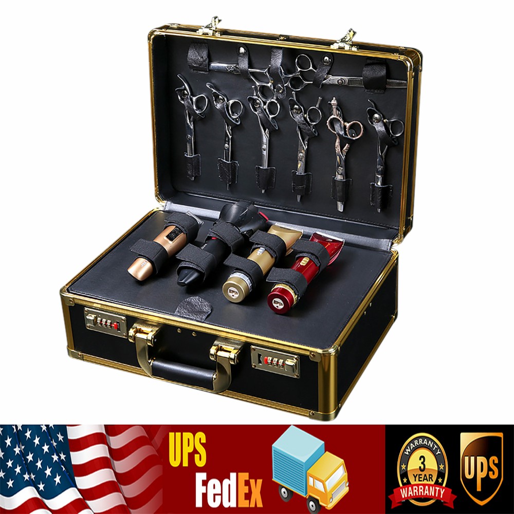 Suitcase Storage Box Barber Carrying Case Clipper Trimmer Organize Password Lock