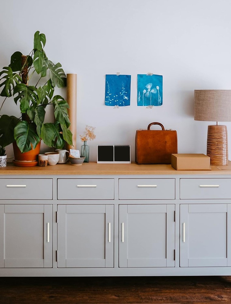 10 PCS Solid 5 Inch Square Cabinet Handles Brushed Nickel Kitchen Drawer Pull