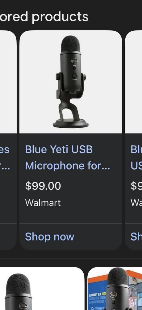 Blue Yeti USB Microphone Black Multiple Polar Patterns Headphone Jack Stand