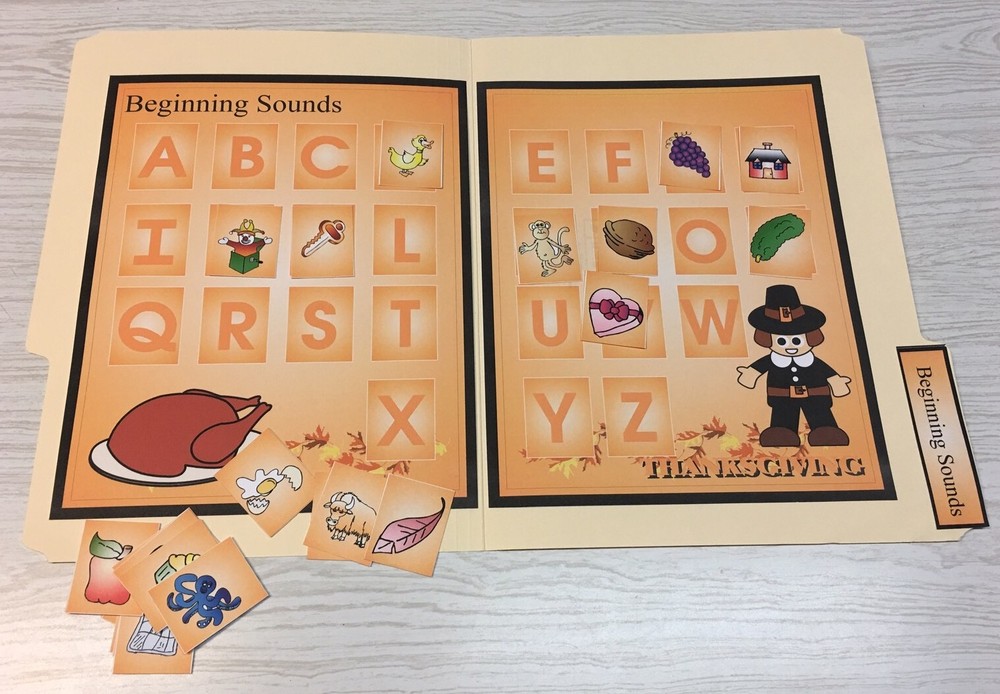 Thanksgiving - 10 File Folder Set - Activity Set - Teaching - DIY PRINTED