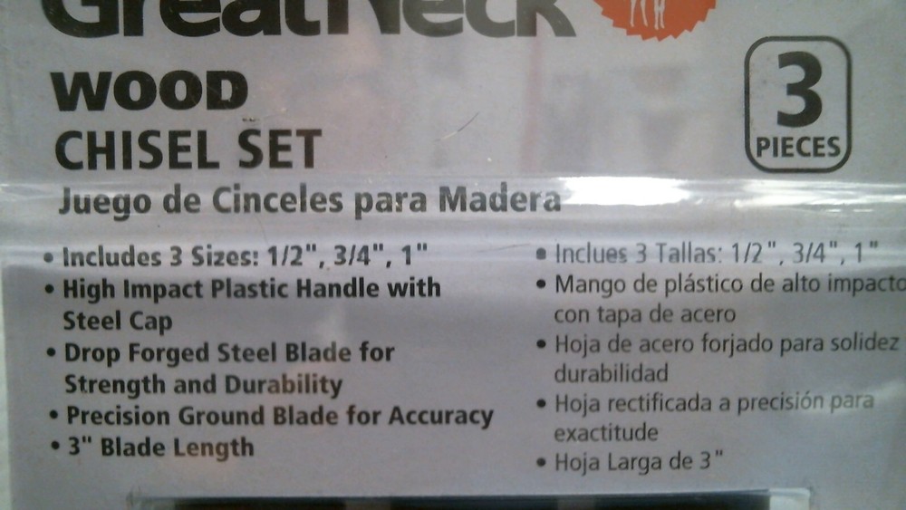 Great Neck Wood Chisel Set 3 Piece Set (203K) FS