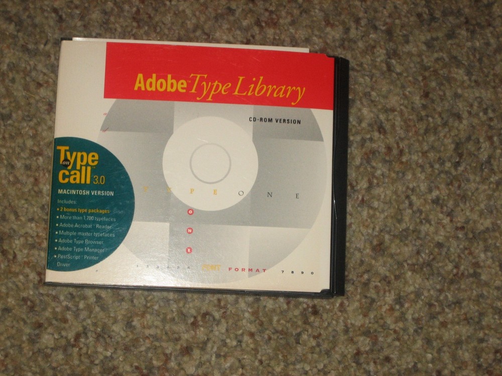 Adobe Type Library Disk & User Guide Type on Call 3.0 for Macintosh Version.