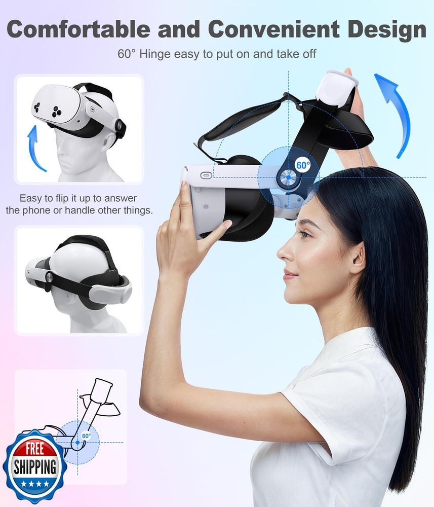 Kawaye for Meta Quest 3S/Quest 2/Quest 3 Head Strap, Adjustable H