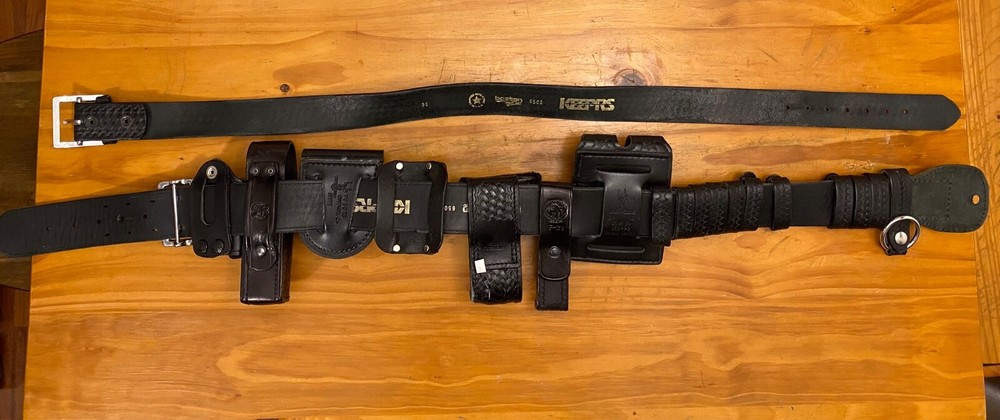 Keeprs - size 36 Leather basketweave duty belt and Leather belt