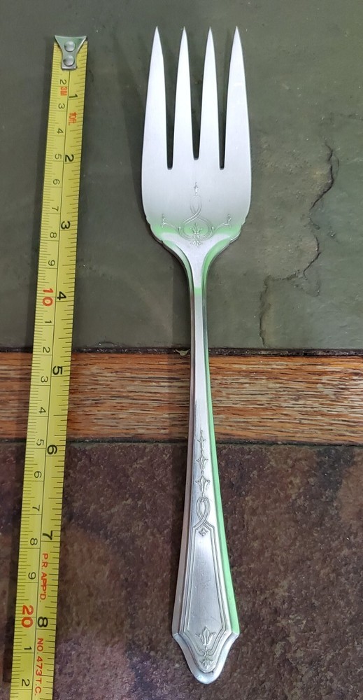 👌ONEIDA c1923 DUCHESS PATTERN SILVERPLATED MEAT 🥩 SERVING FORK