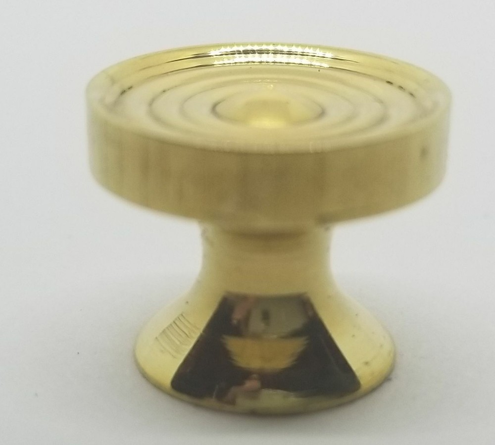 7/8" Diameter Cast Brass KNOB Concentric Rings pull handle mid century modern
