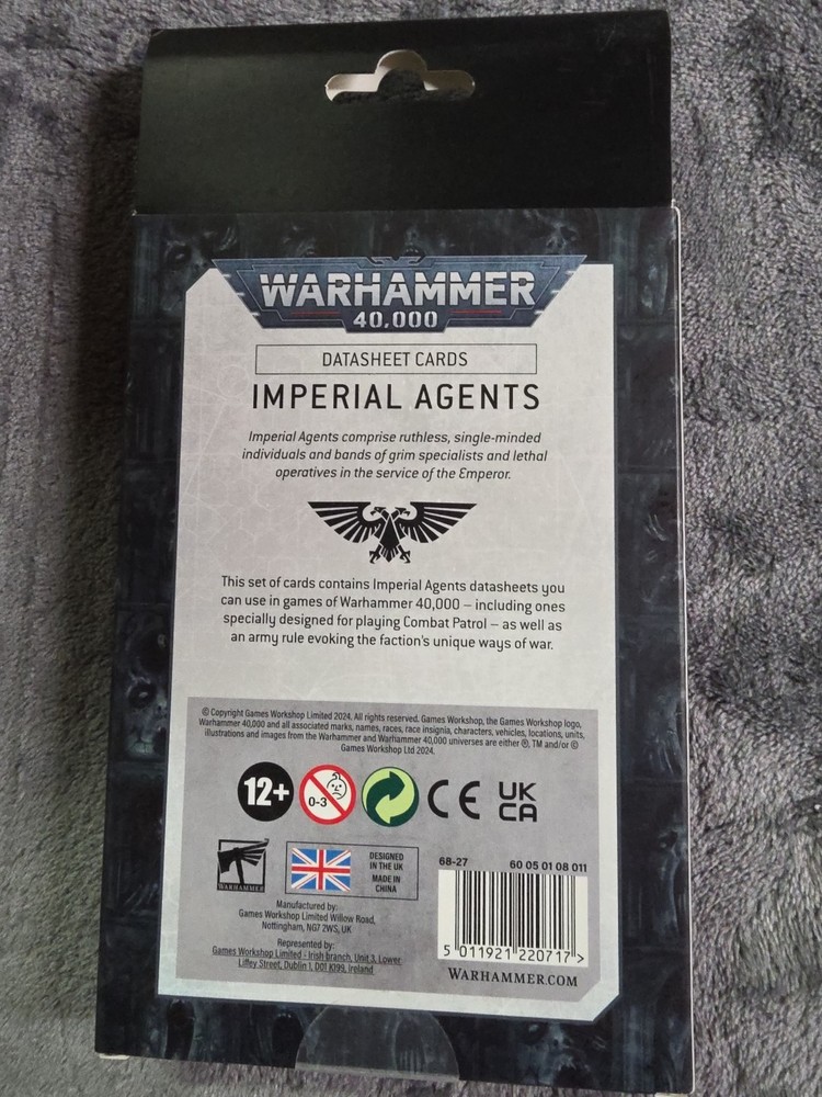 Warhammer 40K Imperial Agents Datasheet Cards 10th ed New in Box Datacards