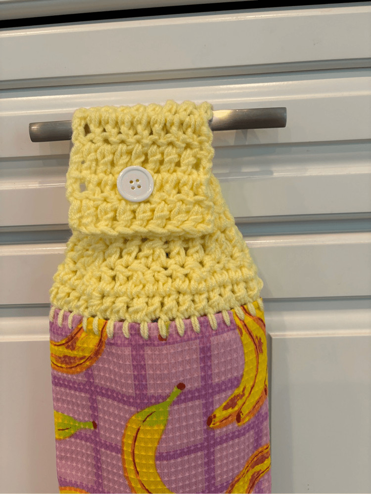 Crochet Top Kitchen Towel- Bananas