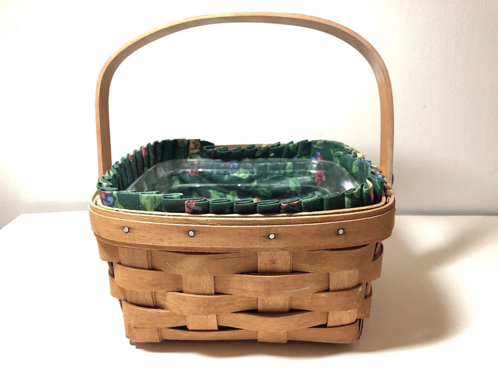 Longaberger Square Hand Woven Basket, Signed (1990s)