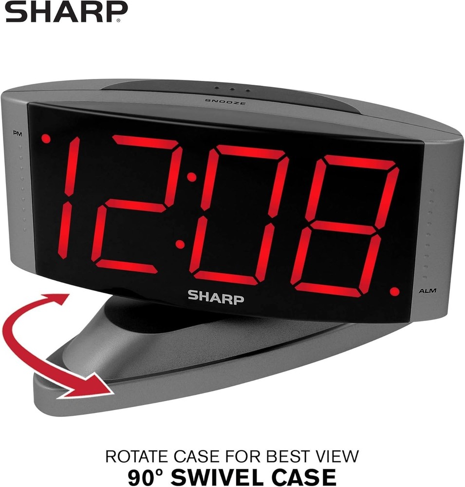 User-Friendly Digital Alarm Clock with Classic Design & Bright Red Digits