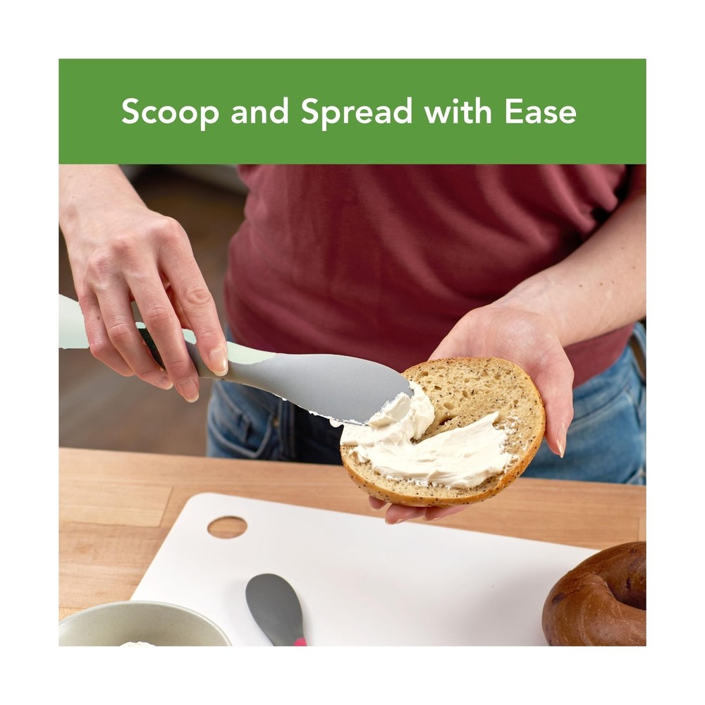 Scoop and Spread Dual End Silicone Sandwich Spreader Tool Blue Gray