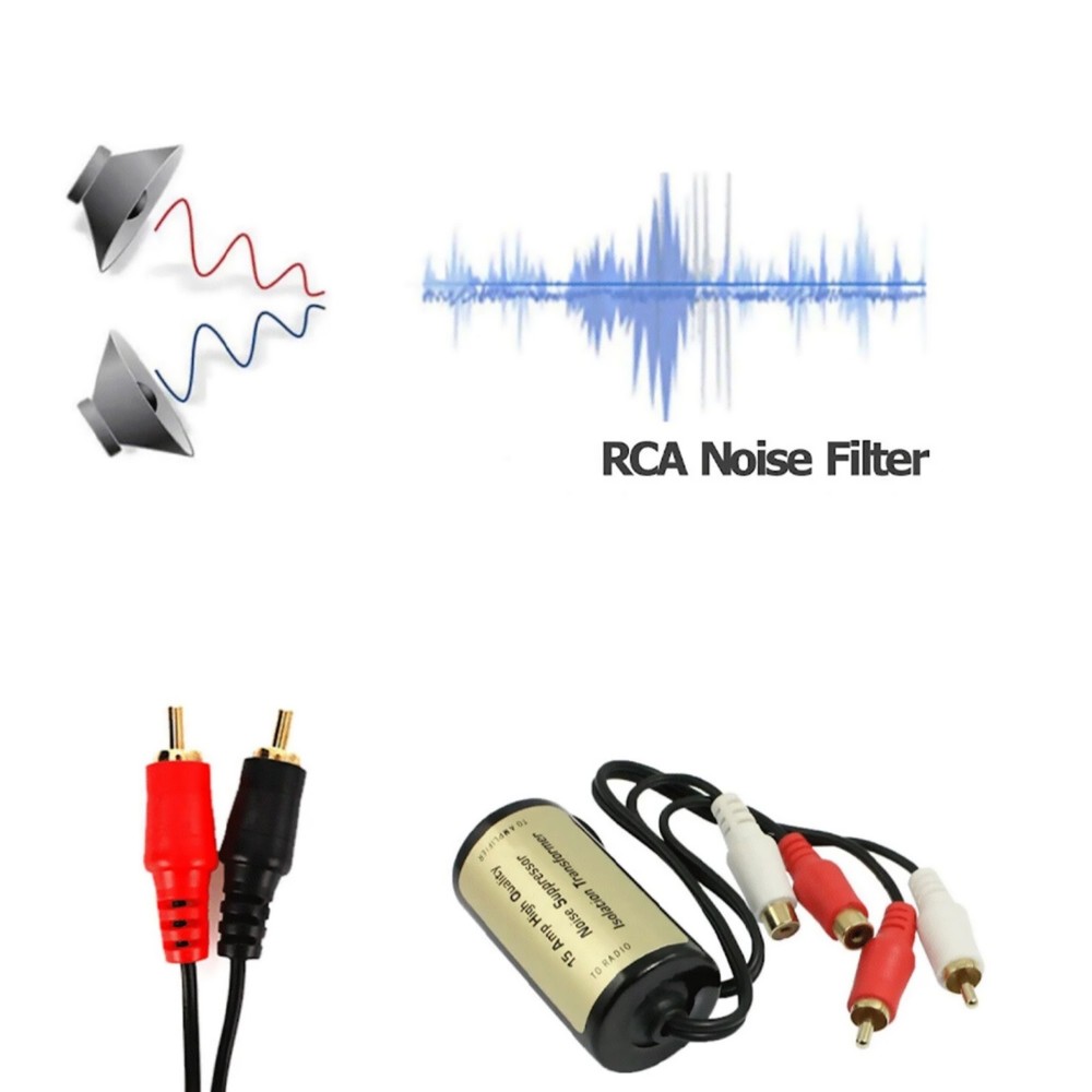 Noise Suppressor RCA Ground Loop Isolator for Car Amplifier Audio System Setup