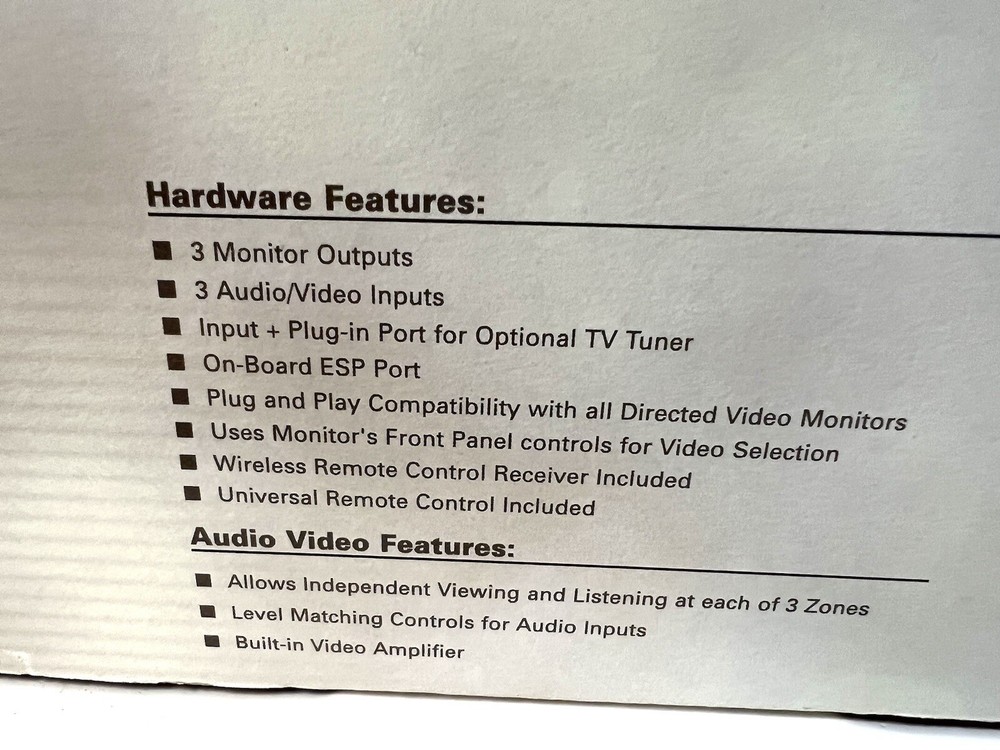 Directed Video -Video Multi-Controller MCB1000 3 Zone 4 Source - NEW