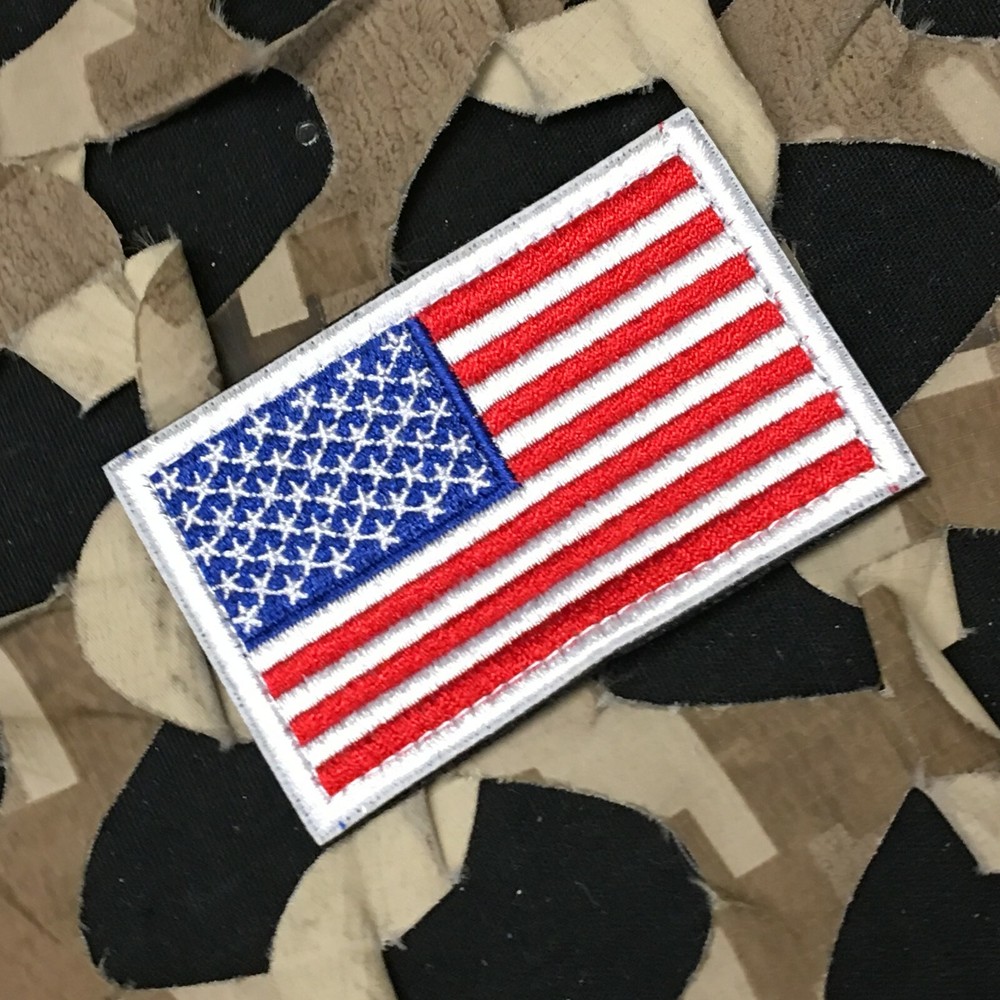 NEW Warrior Morale Patch - US Flag - White/Red