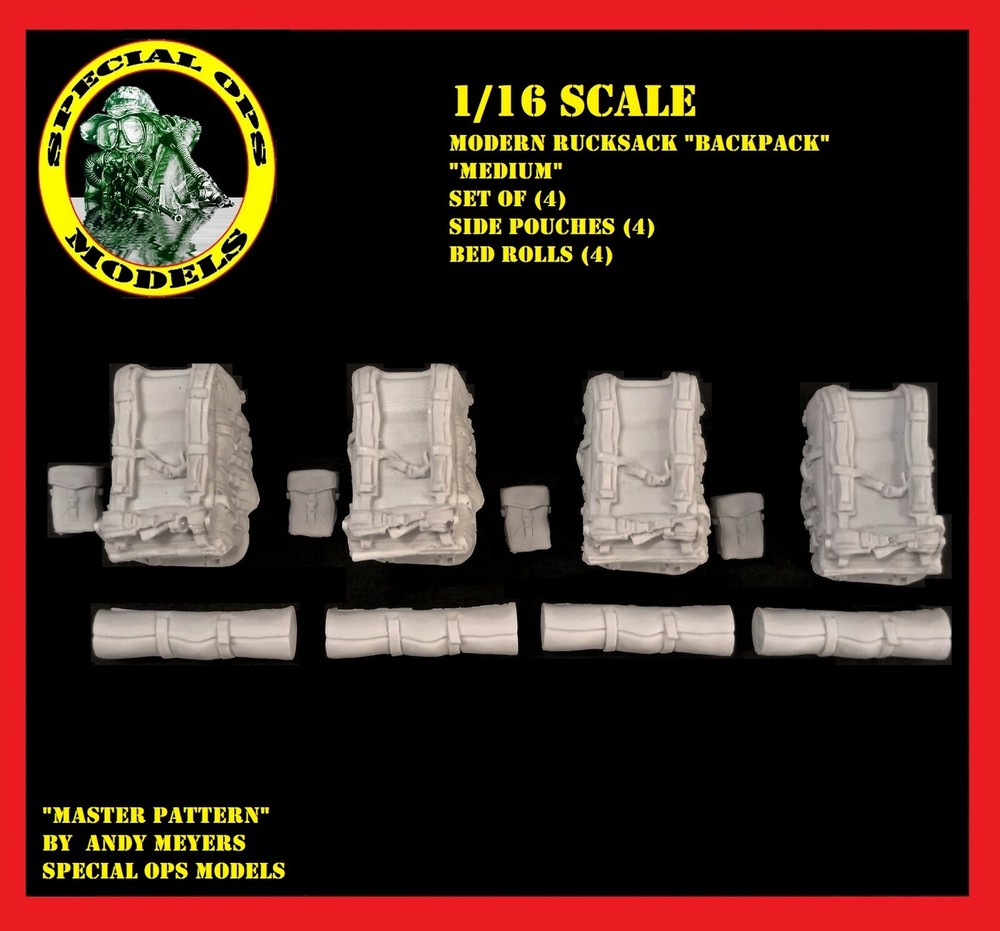 1/16 scale Modern Molle Rucksacks (BACKPACKS) Assault Backpack style #B