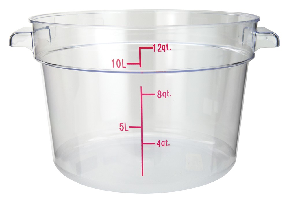 12qt Round Storage Container, Clear, PC (12 Each)