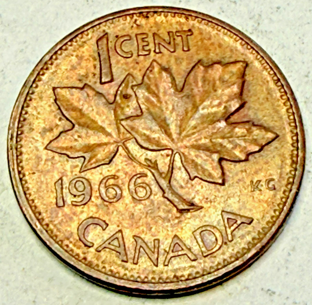 1966 Elizabeth II Canadian Cent Penny