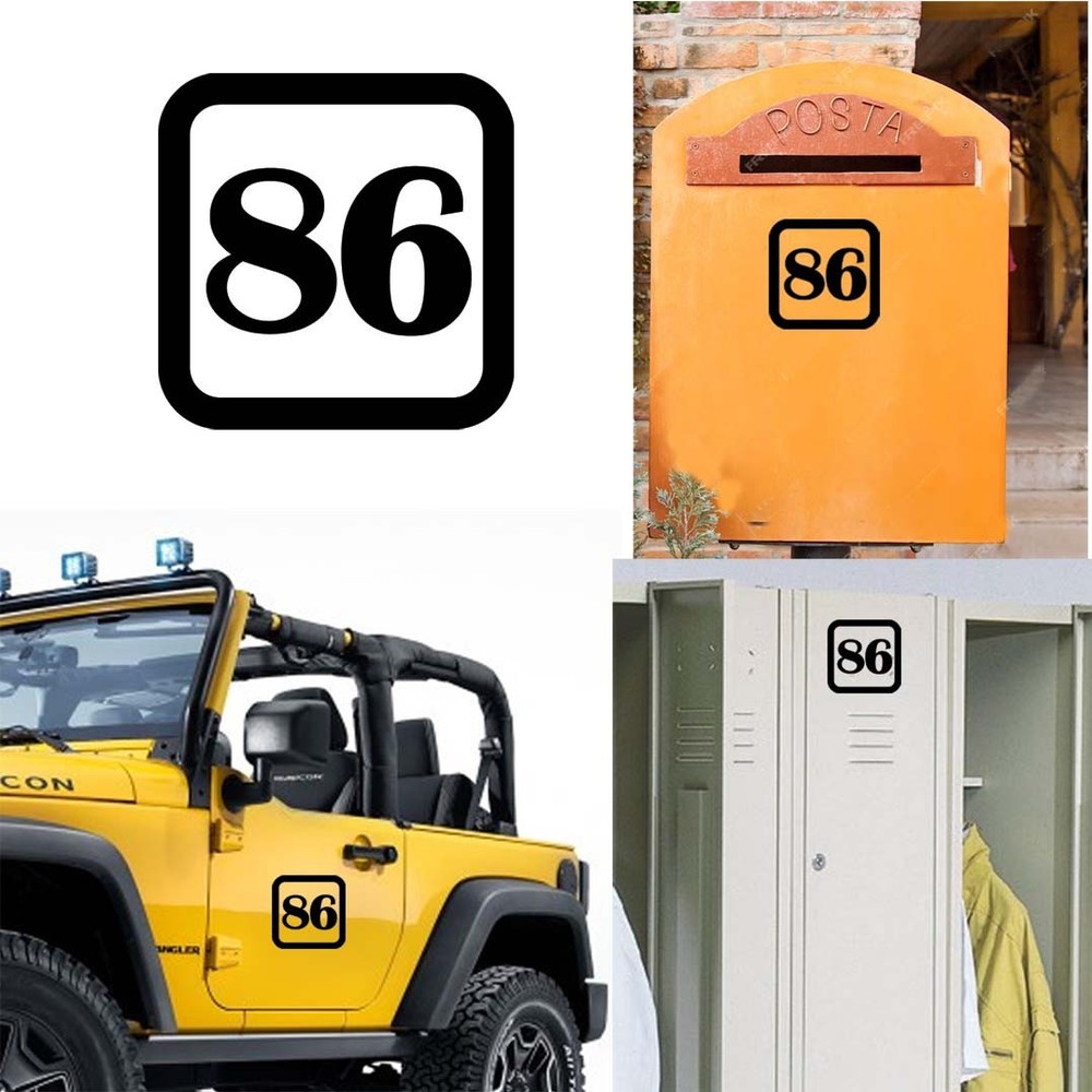 Sticker Vinyl Number 86 Version v1sq