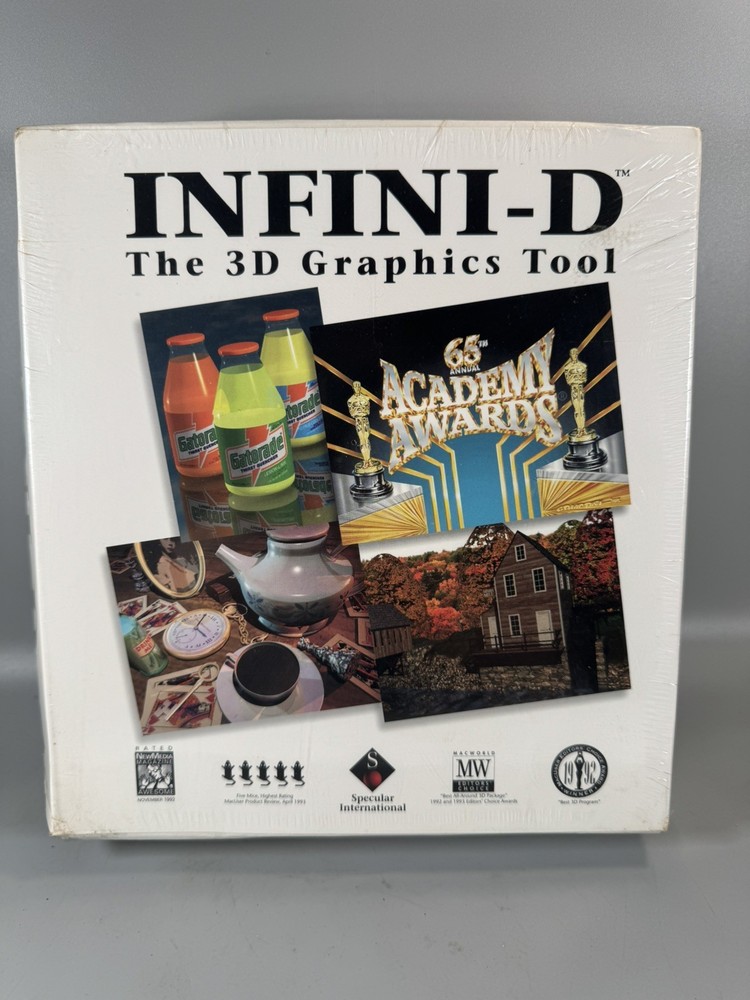 Infini-D 3D Graphics Tool Vintage Software (1994) Mac New Sealed Box