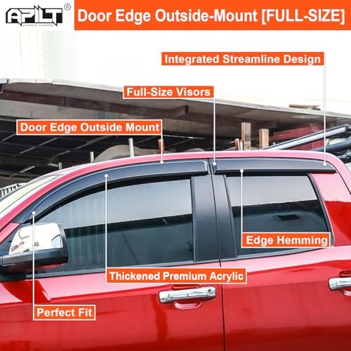 Outside-Mount Rain Guards Window Visors for 2007-2013 Chevy Silverado/GMC