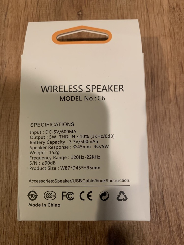 Wireless Speaker "Fore The Troops" Model No. :C6