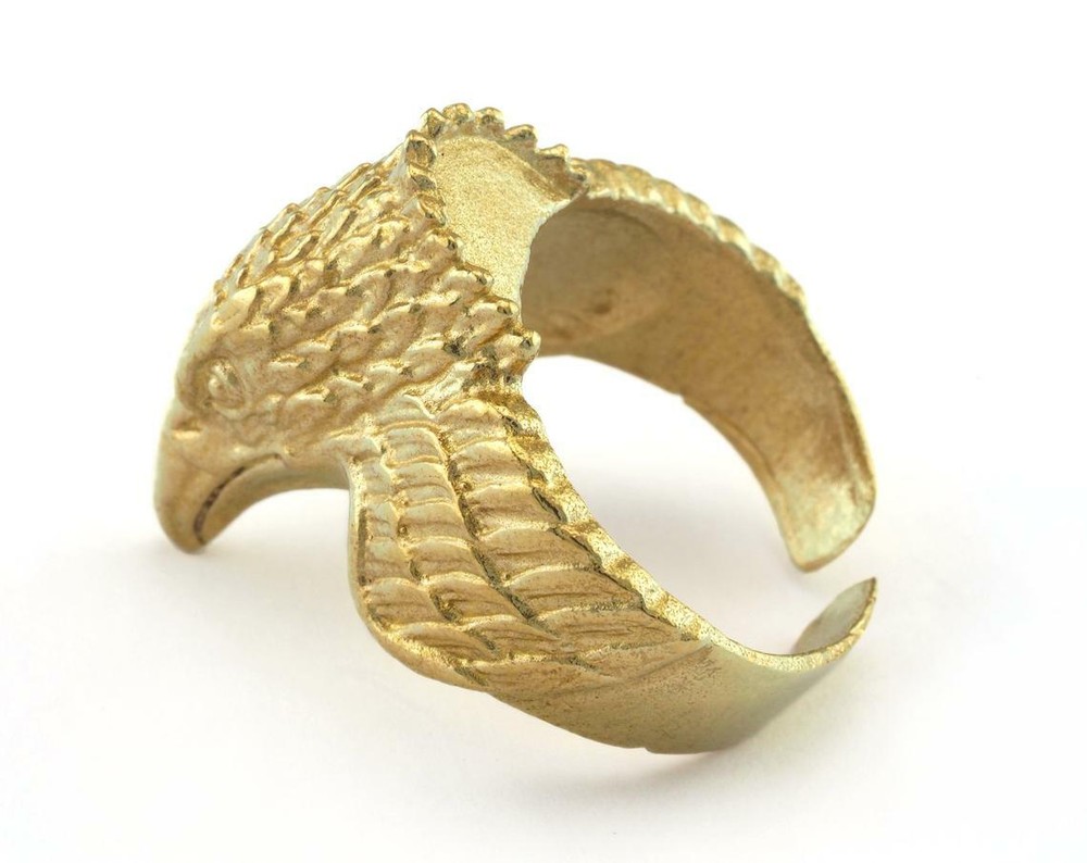 Eagle Adjustable Ring Raw Brass (19mm 8.5US inner size - Adjustable ) OZ2885