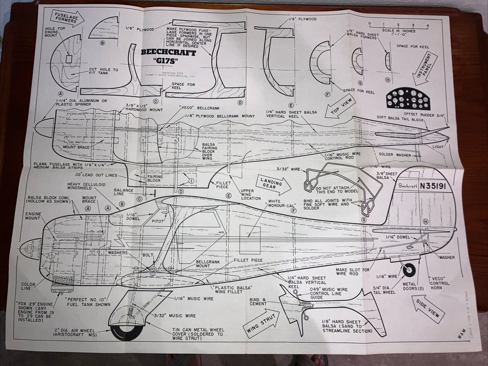Hobby Helpers Plan 1158 - Beechcraft G17S; Just Right; Osprey & G. L. Freighter