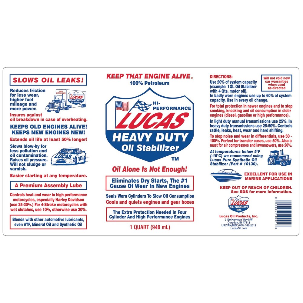 Heavy Duty Oil Stabilizer - 1 Quart for Engine Performance and Longevity