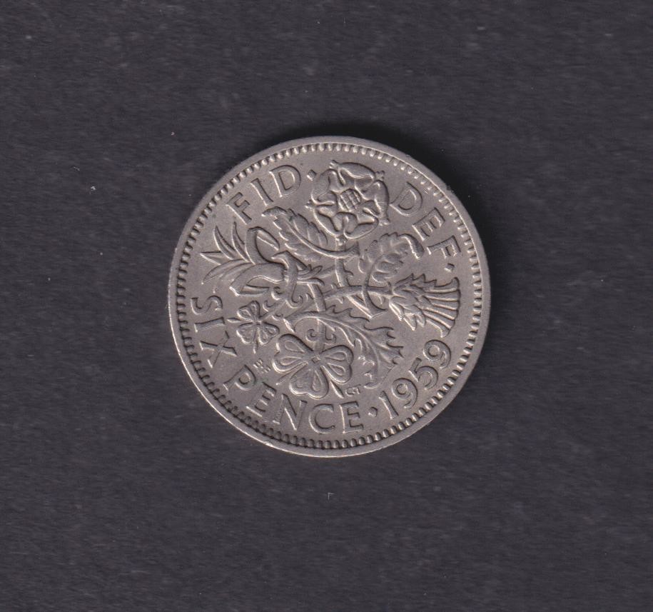 GREAT BRITAIN - 1959 6 Pence Coin (463)