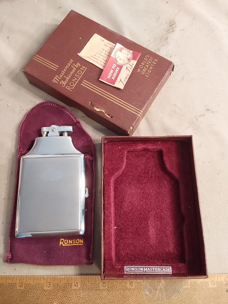 Ronson Boxed Mastercase Lighter Cigarette Case