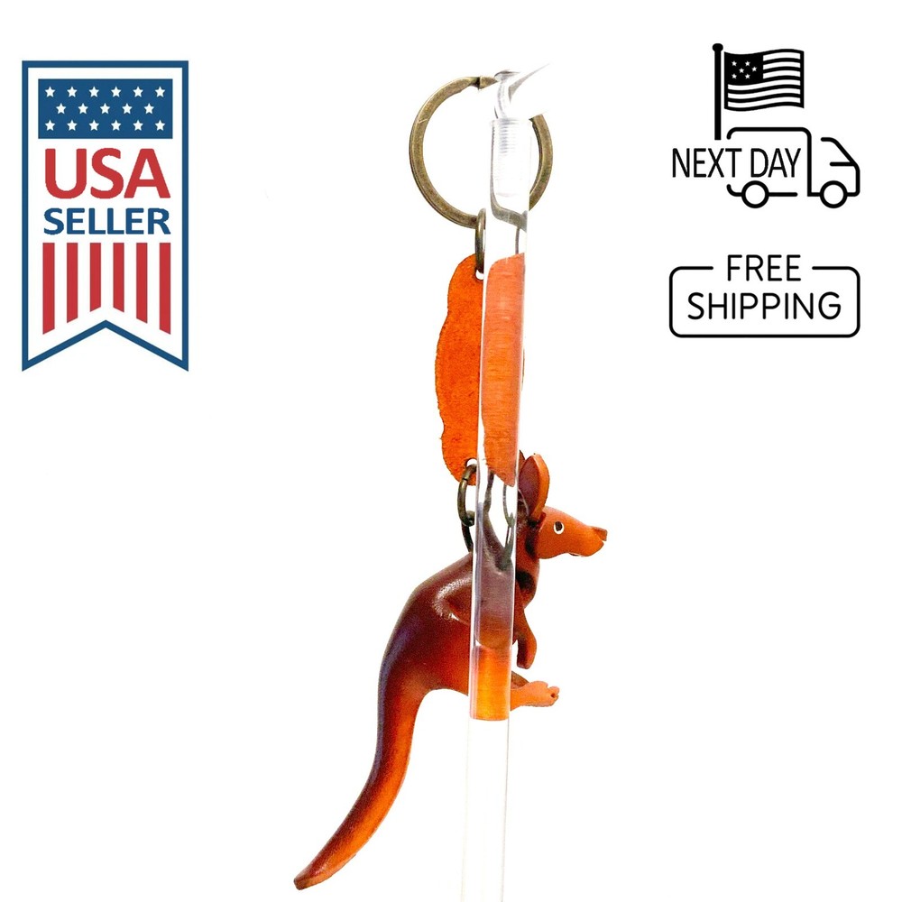 Kangaroo Handmade Leather Keyring