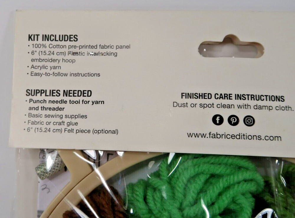 NEEDLE CREATIONS PUNCH NEEDLE KIT LEMONS NIB
