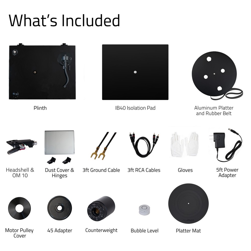 Fluance RT82 Reference HiFi Turntable with Ortofon OM10 And Isolation Base