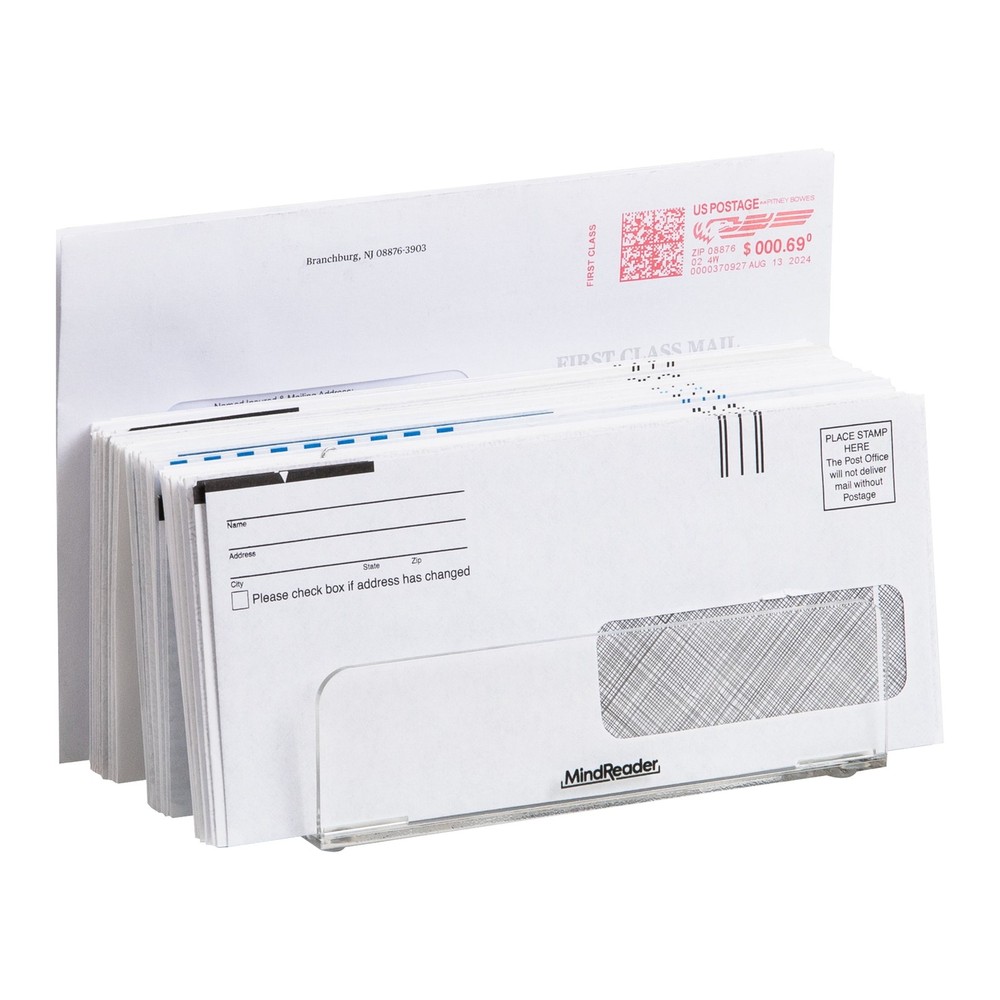 3-Tier Mail Sorter Desktop Organizer Mail Organizer Modern Office Acrylic Clear