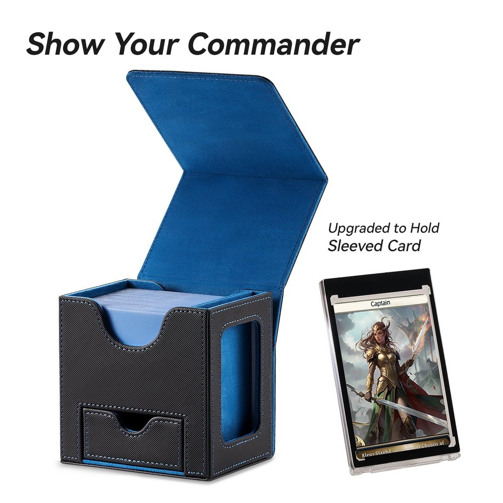 Mage Tech Card Deck Box for MTG Commander - Patented Design, Commander Display,