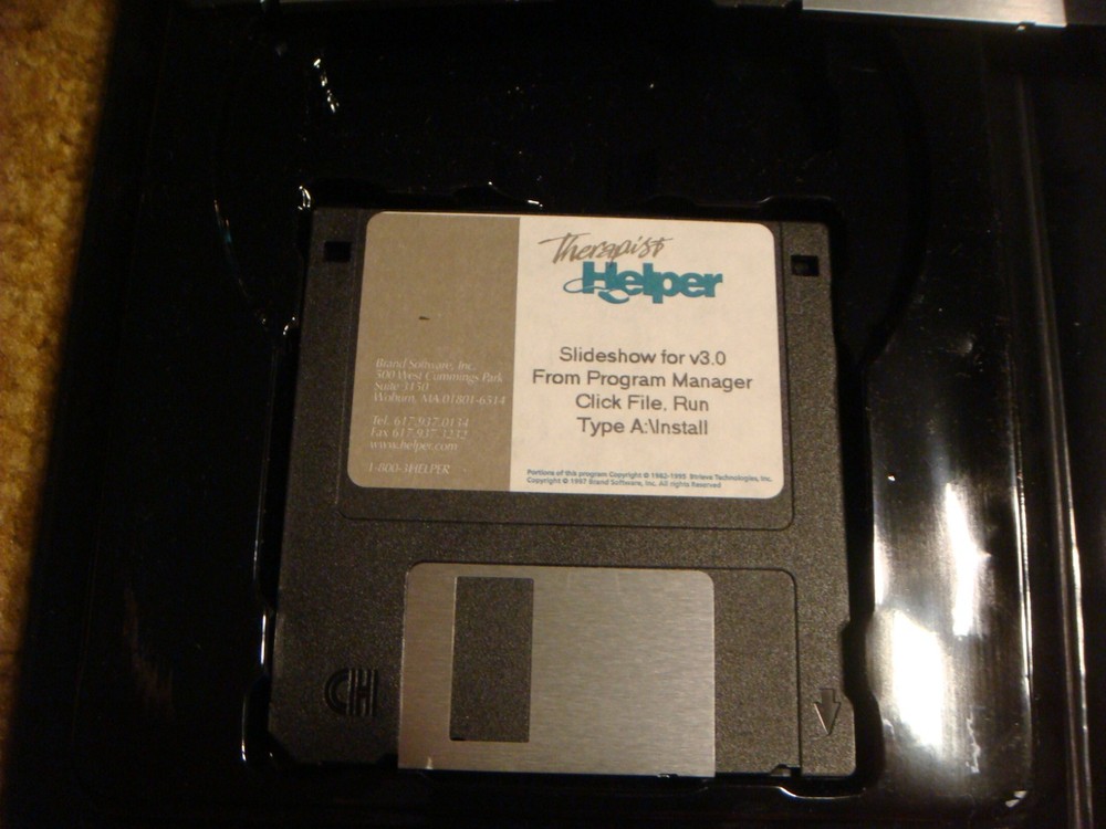 Therapist Helper Brand Software Inc. Floppy Disc