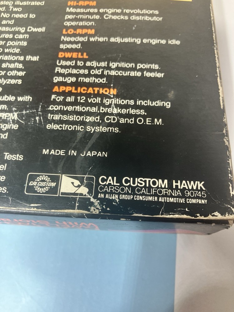 Vintage Cal Custom Hawk Dwell Tachometer Pocketune Meter