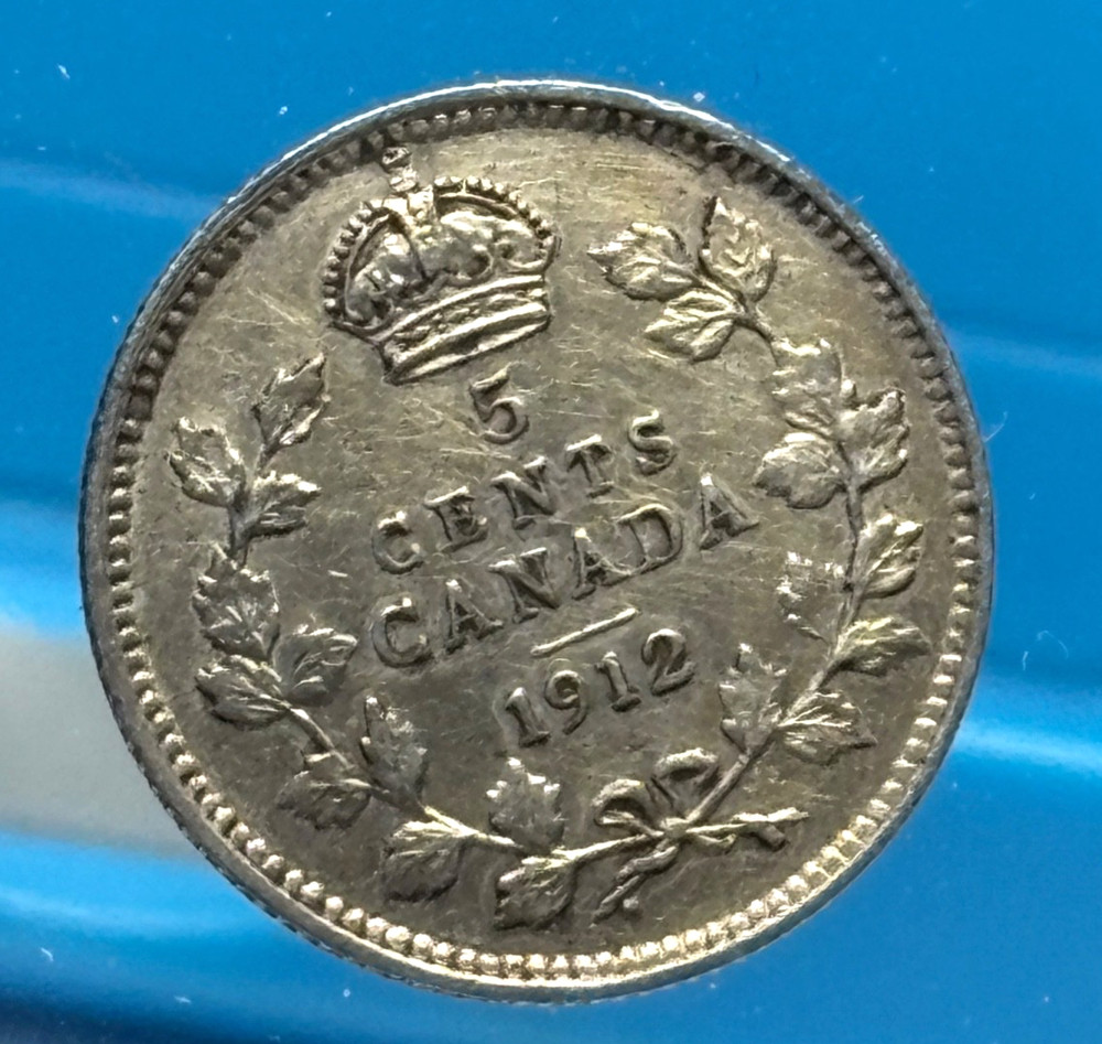 1912 Canada 5 Cents Silver King George V