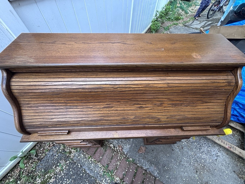 Arts & Crafts Solid Oak Roll Top Desk