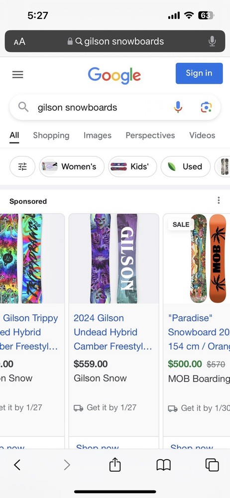 Gilson Undead 159cm Wide deck only