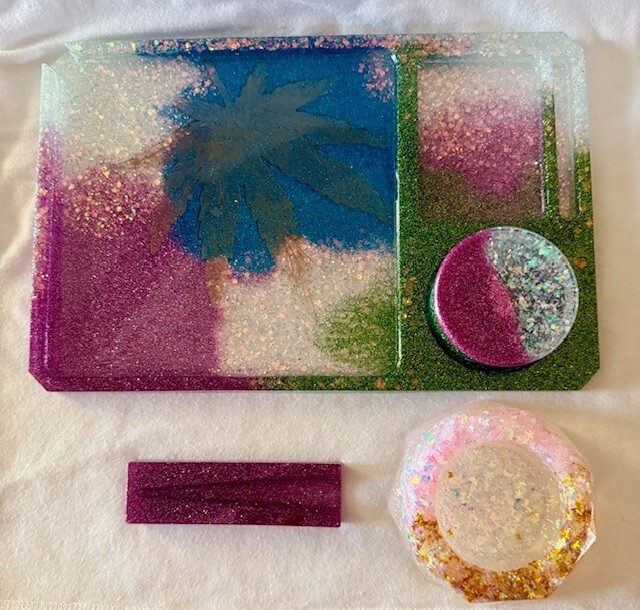 Resin Rolling Tray 5pc Set Multi-Colored