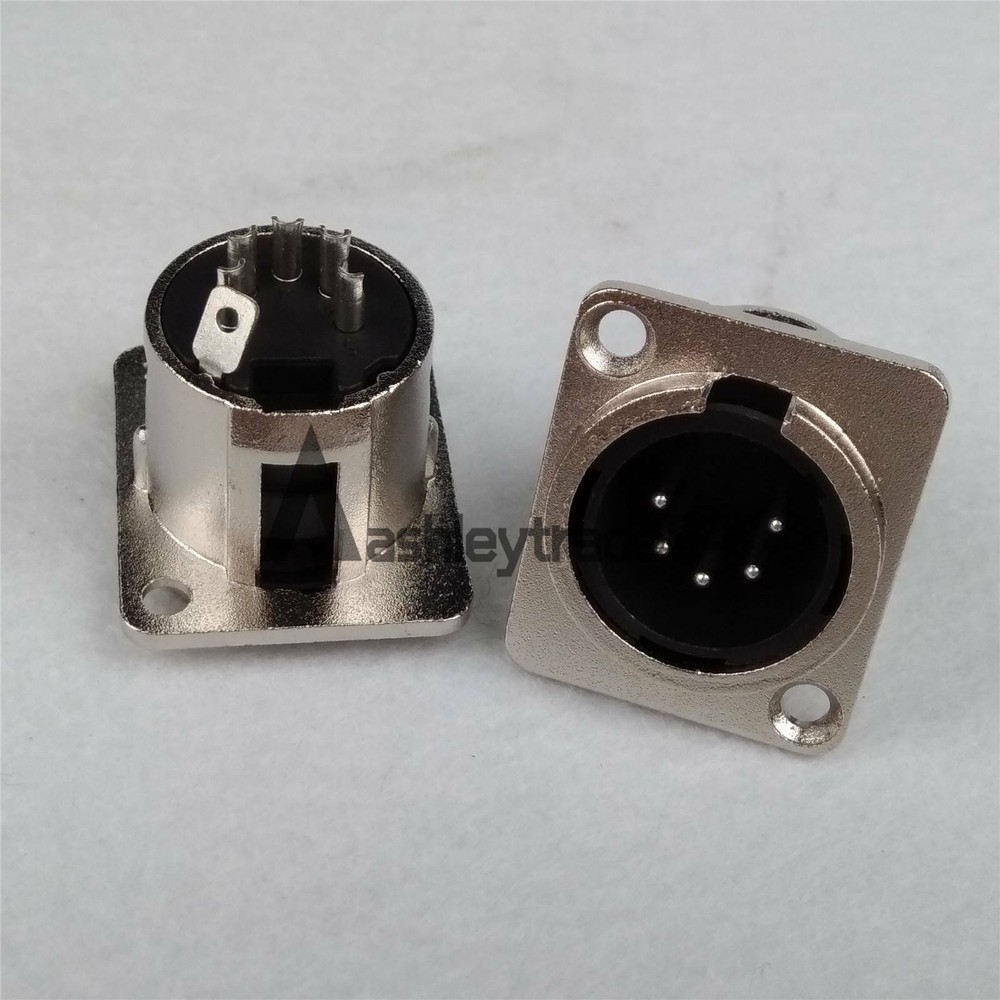 XLR 1PCS 5-Pin Male Chassis Panel Socket Speaker Audio Connector