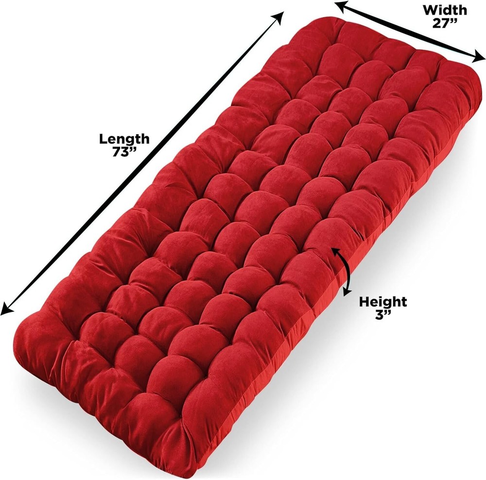 Folding Cot Pad Sleeping Mat Thick Soft Comfrtable Mattress Pad Red Sleeping Mat
