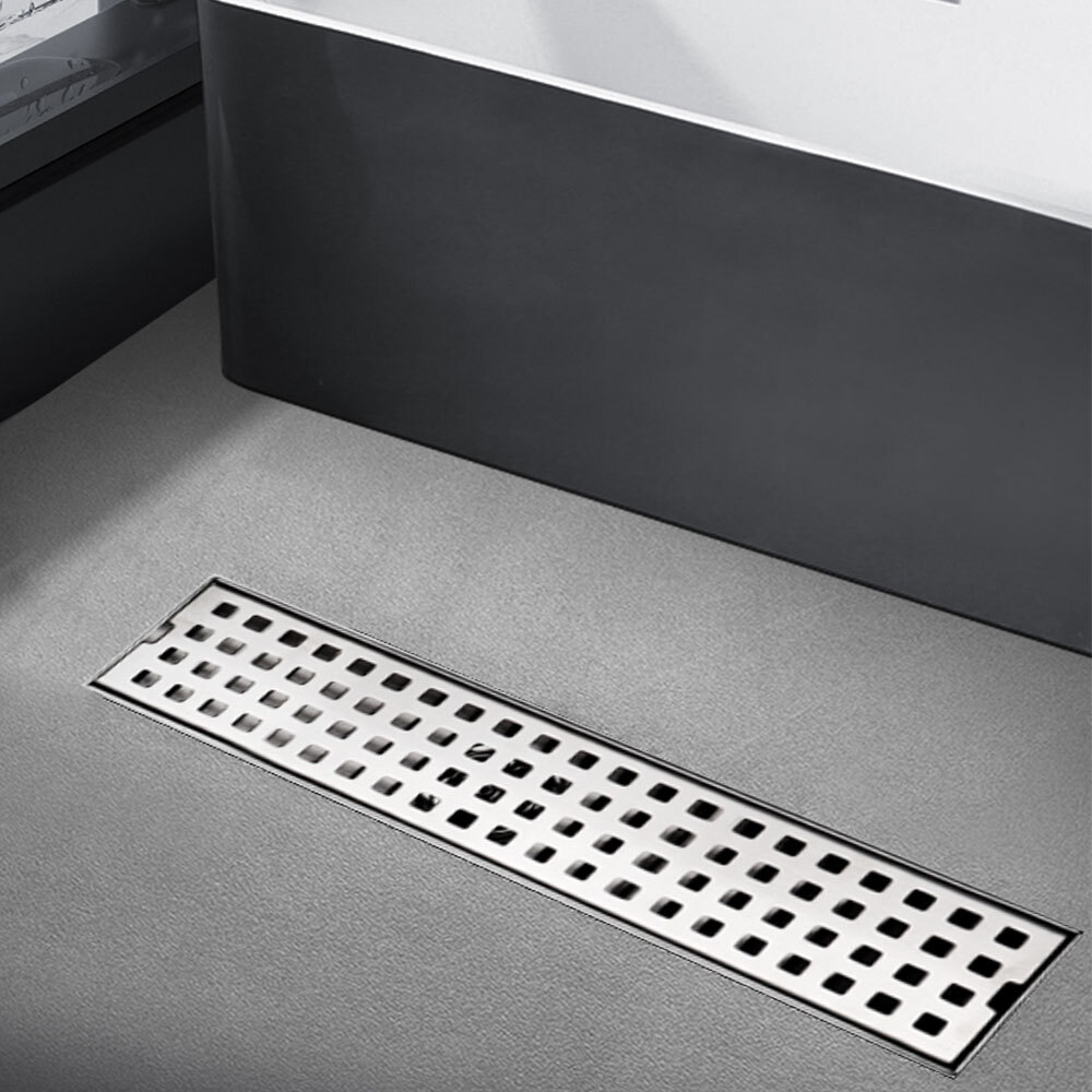 1 Pack Stainless Steel Invisible Linear Shower Floor Drain Bathroom Rectangular